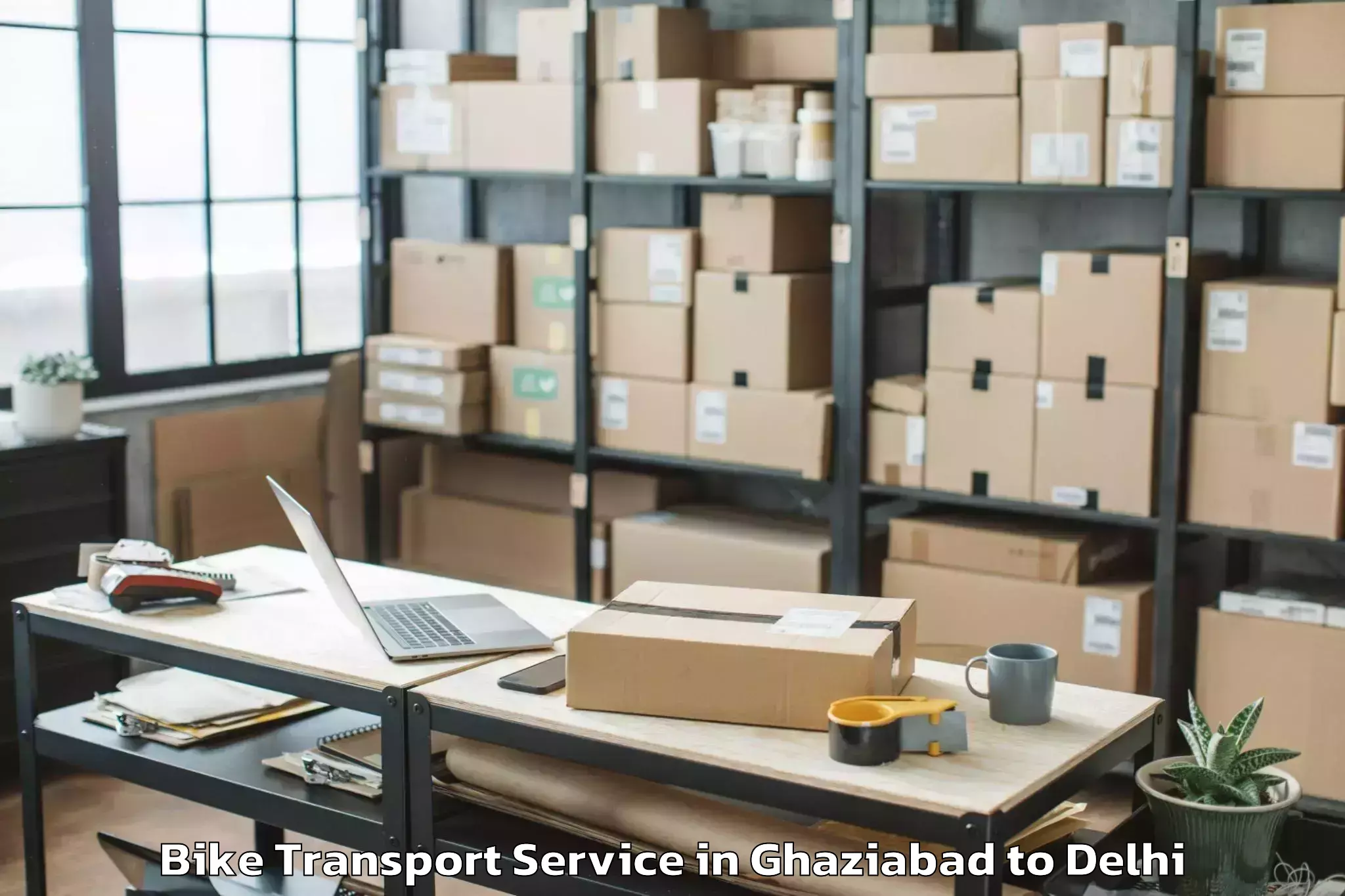 Expert Ghaziabad to Flatted Factory Complex Okhla Bike Transport